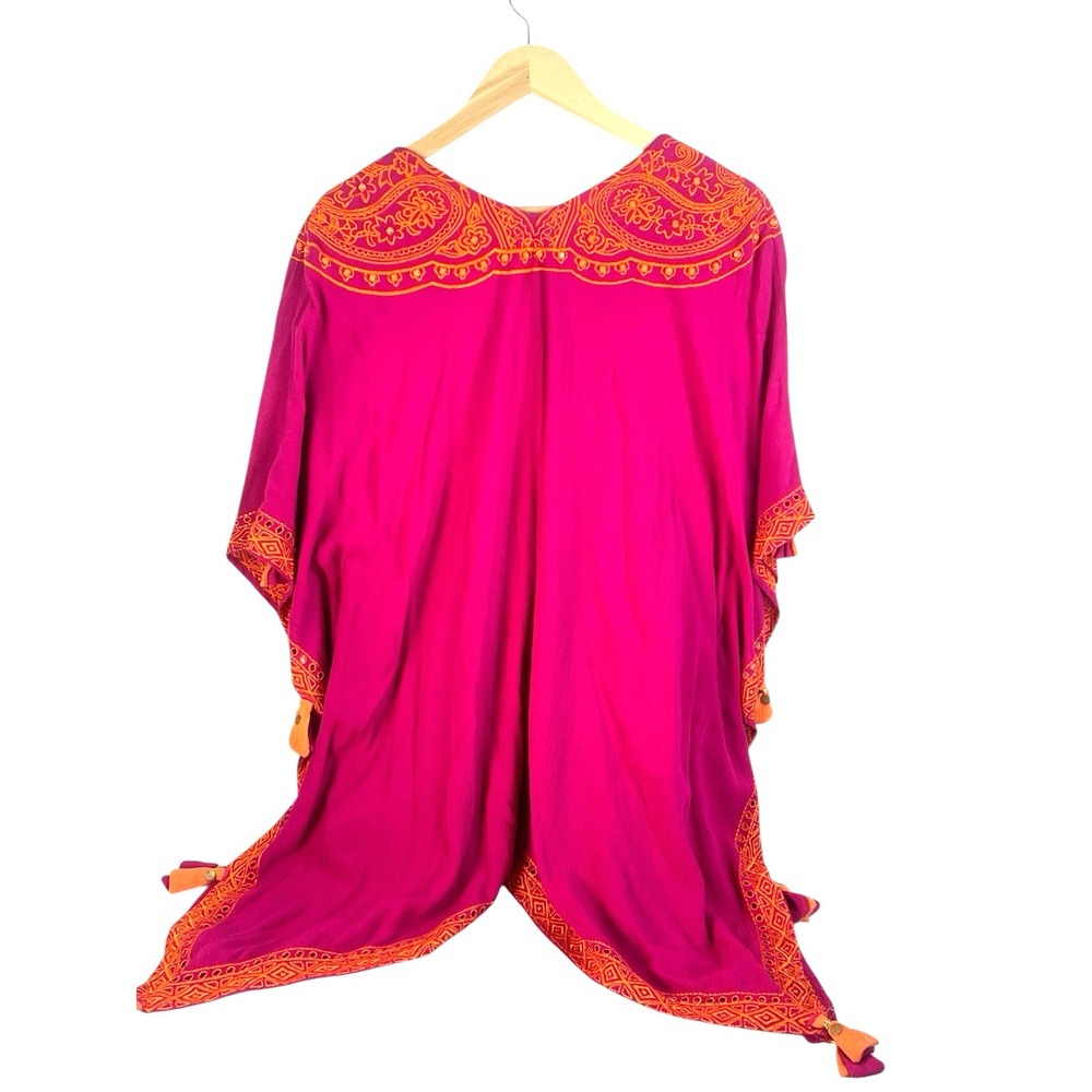 Soft Surroundings Catalpa Topper embroidered beaded tunic kimono S/M - Picture 5 of 6